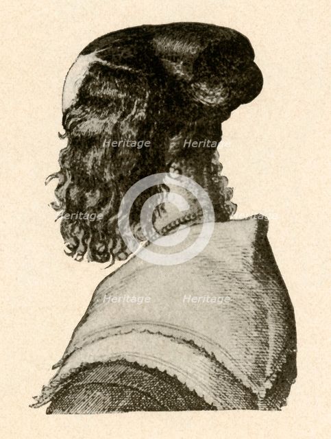 'Fashionable style of hair-dressing, reigns of Charles I and II', c1620-1680, (1937). Creator: Unknown.