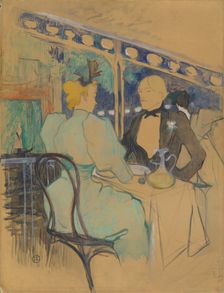 Fashionable People at Les Ambassadeurs (Aux Ambassadeurs: Gens Chic), 1893. Creator: Henri de Toulouse-Lautrec