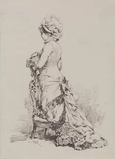 Fashionable Woman at Prayer, 19th century. Creator: F Kommerer