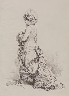 Fashionable Woman at Prayer, 19th century. Creator: F Kommerer