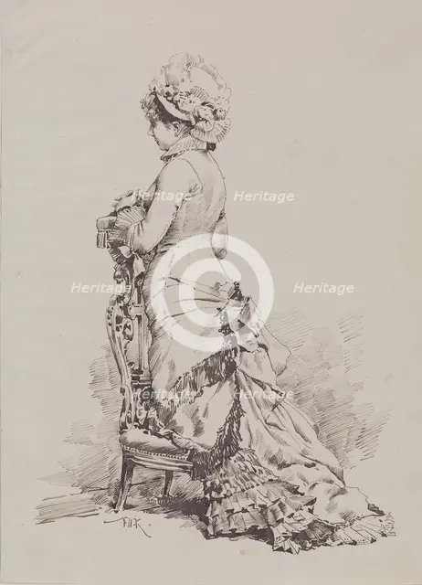 Fashionable Woman at Prayer, 19th century. Creator: F Kommerer.