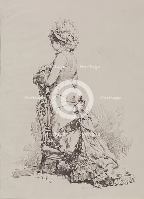 Fashionable Woman at Prayer, 19th century. Creator: F Kommerer.
