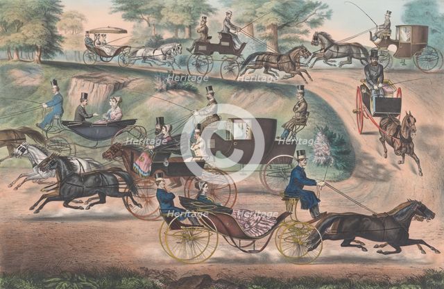 Fashionable "Turn-Outs" in Central Park, 1869. Creator: Currier and Ives.
