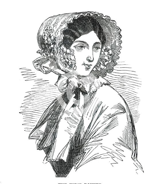 Fashions for May - the Tulip Bonnet, 1850. Creator: Unknown.