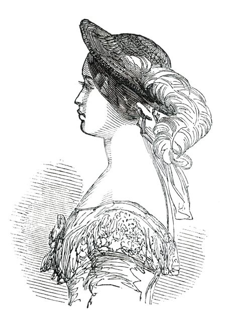 Fashions for May - Crinoline Hat, 1850. Creator: Unknown.