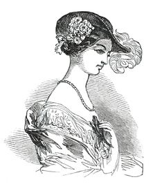 Fashions for May - Crinoline Hat, for Opera, &c., 1850. Creator: Unknown