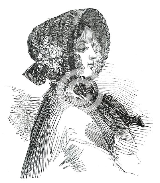 Fashions for May - Straw Bonnet, 1850. Creator: Unknown.