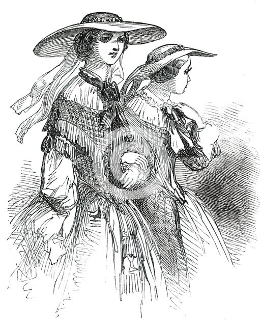Fashions for May - Straw Hats, for Promenade, 1850. Creator: Unknown.