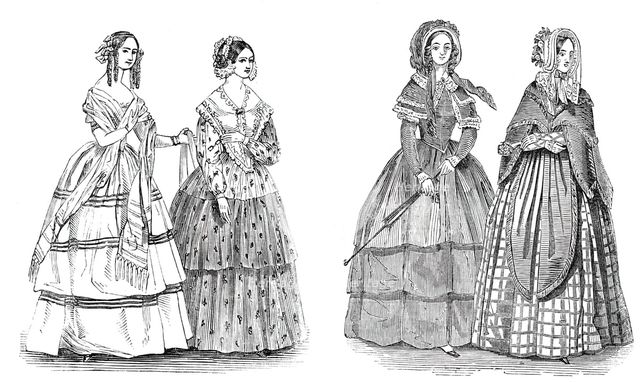 Fashions for August, 1844. Creator: Unknown.
