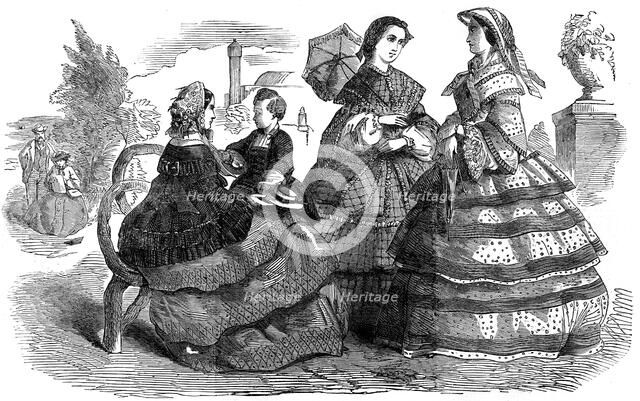 Fashions for August, 1857. Artist: Unknown