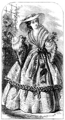 Fashions for August - Country or Seaside Dress, 1858. Creator: Unknown