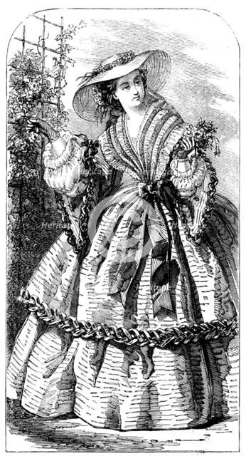 Fashions for August - Country or Seaside Dress, 1858. Creator: Unknown.