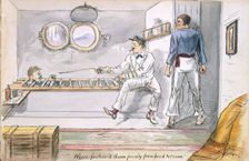 Fastened down firmly from head to crown... , c1880. Creator: English School (19th Century)
