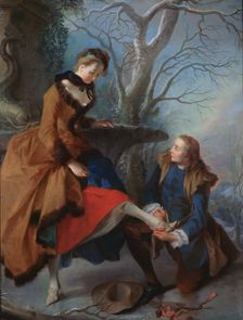 Fastening the Skate, c18th century. Creator: Nicolas Lancret