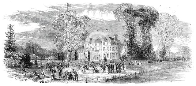 Fete at Denham Court, near Uxbridge, 1860. (now HQ of Women's Institute?) Creator: Unknown.