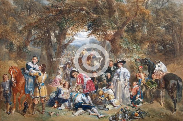 Fête champêtre in the time of Charles II, 1852. Artist: Tayler, John Frederick (1802-1889)