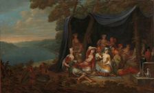 Fête champêtre with Turkish Courtiers under a Tent, c.1720-c.1737. Creator: Jean Baptiste Vanmour