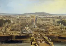 Fête de la Concorde, le 21 mai 1848 : défilé sur la place de la Concorde des corporations... Creator: Jean Jacques Champin