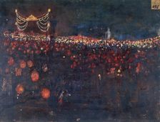Fête de nuit, place de la Nation, à l'occasion de l'inauguration du monument à la..., 1899. Creator: Victor Marec