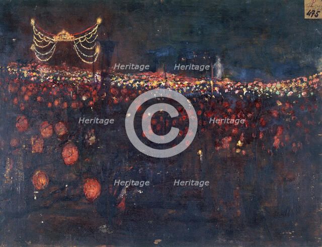 Fête de nuit, place de la Nation, à l'occasion de l'inauguration du monument à la..., 1899. Creator: Victor Marec.