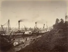 Fête de S. A. Ismaïl Pacha à bord des bateaux de LL. A A. les princes, janvier 1867, 1867. Creator: Gustave Le Gray