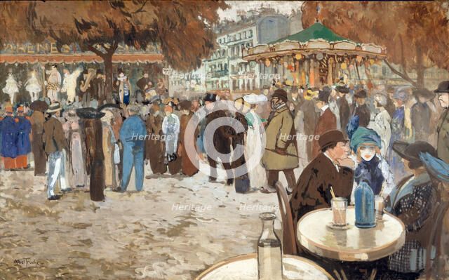 Fête foraine, boulevard de Clichy, c1910. Creator: Louis Abel-Truchet.