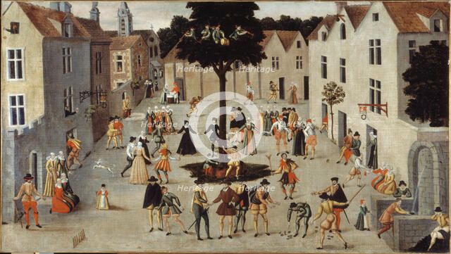 Fête populaire autour d'un arbre, c1560. Creator: Ecole Francaise.