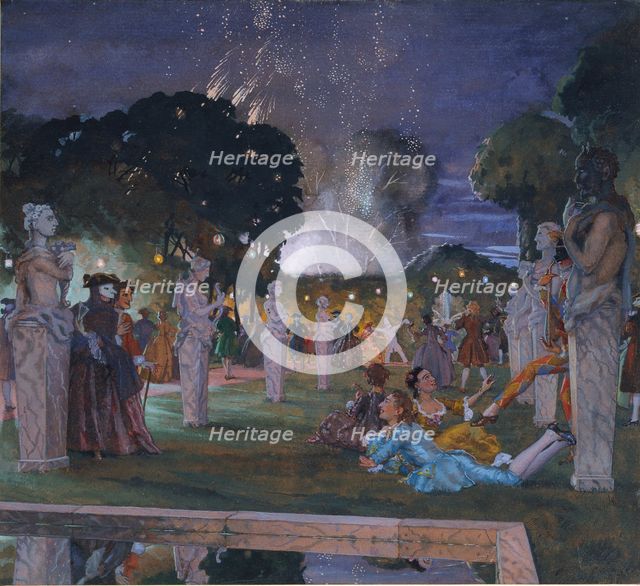 Fêtes aux environs de Venise, 1930. Artist: Konstantin Somov.