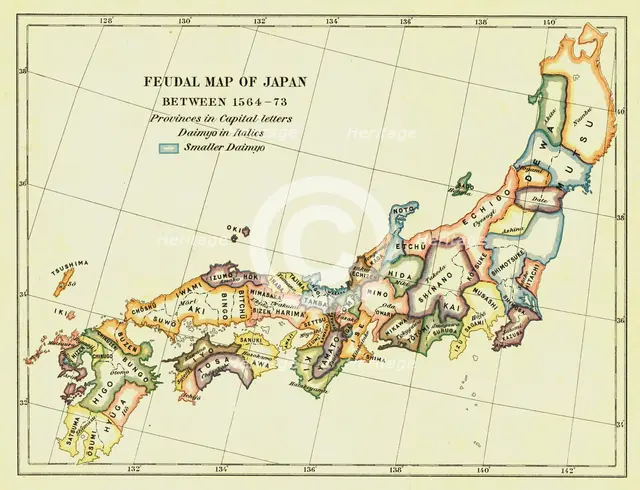 Feudal Map of Japan between 1564 -73', (1903). Creator: Unknown.