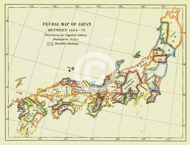 Feudal Map of Japan between 1564 -73', (1903). Creator: Unknown.