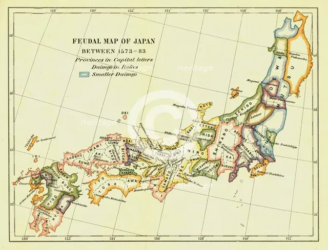 Feudal Map of Japan between 1573 -83', (1903). Creator: Unknown.