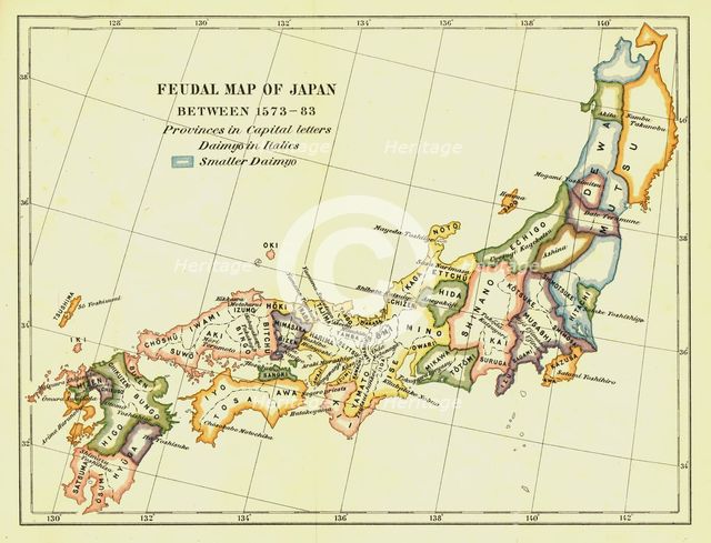 Feudal Map of Japan between 1573 -83', (1903). Creator: Unknown.