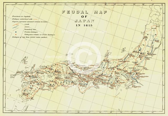 'Feudal Map of Japan in 1615', (1903). Creator: Unknown.