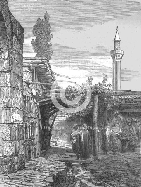 'Fez--Street scene in the old town; Visit to the Sultan of Morocco, at Fez, in the spring of 1871',  Creator: T. Blackmore.