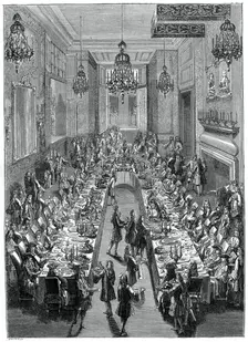 Feast At The Spanish Embassy, Paris, 1707, (1885).Artist: Scottin
