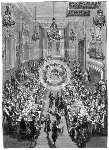 Feast At The Spanish Embassy, Paris, 1707, (1885).Artist: Scottin