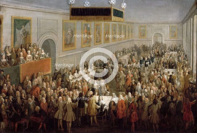 Feast given after the Coronation of Louis XV at the Palais Archiepiscopal in Rheims, 25th October 17 Artist: Martin, Pierre-Denis II (1663-1742)