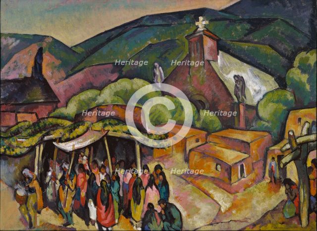 Feast Day: San Juan Pueblo, ca. 1921. Creator: William Penhallow Henderson.