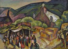 Feast Day: San Juan Pueblo, ca. 1921. Creator: William Penhallow Henderson