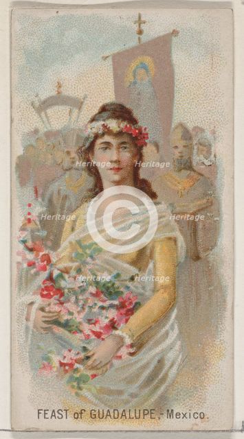 Feast of Guadalupe, Mexico, from the Holidays series (N80) for Duke brand cigarettes, 1890., 1890. Creator: George S. Harris & Sons.