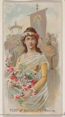 Feast of Guadalupe, Mexico, from the Holidays series (N80) for Duke brand cigarettes, 1890., 1890. Creator: George S. Harris & Sons