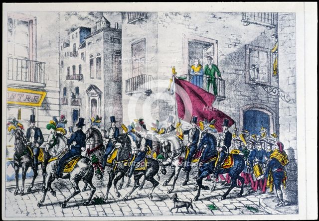 Feast of San Antonio, vulgar dels tres tombs in Barcelona, 1860. Creator: Puiggari, Ramón (1820-1894).