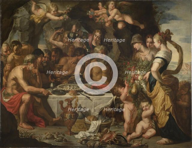 Feast of the Gods in a Cave near the Sea Shore, mid-17th century. Creator: Gerard Seghers.