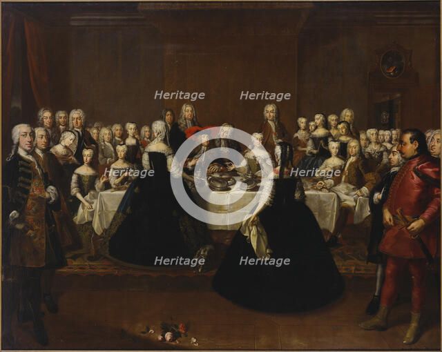 Feast table at the Vienna court (Grand Couvert), 1734.