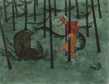 Fear in The Woods, 1896. Creator: Hugo Simberg