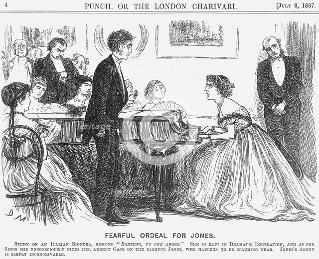'Fearful Ordeal for Jones', 1867. Creator: George du Maurier.