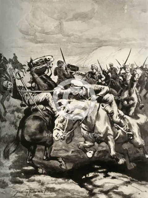 'Fearless Cossacks Sabre and Put to Flight Hungarian Hussars', 1916. Creator: Unknown.