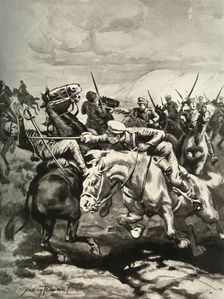 Fearless Cossacks Sabre and Put to Flight Hungarian Hussars 1916. Creator: Unknown