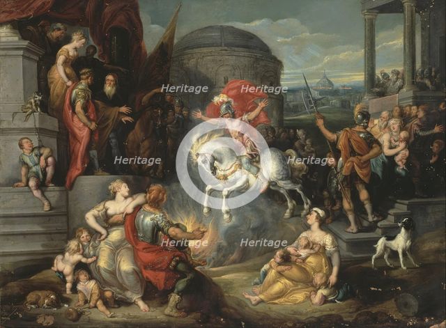 Feat of Marcus Curtius, 1641. Creator: Simon de Vos.