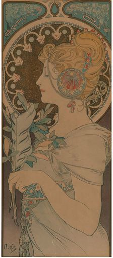 Feather, 1899. Creator: Mucha, Alfons Marie (1860-1939)